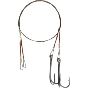 PRZYPON STALOWY MIKADO Z KRĘTLIKIEM I PODWÓJNĄ KOTWICĄ 25cm/10kg - op.2szt.