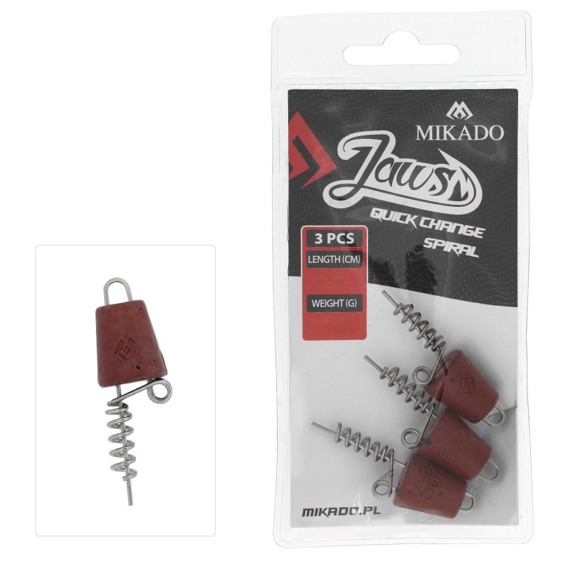 WKRĘT DO PRZYNĘT MIKADO JAWS QUICK CHANGE SPIRAL - 20gr - 6cm - op.3szt.