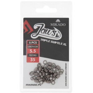 KRĘTLIK MIKADO JAWS TRIPLE SWIVELS XL - 35kg - op.5szt.