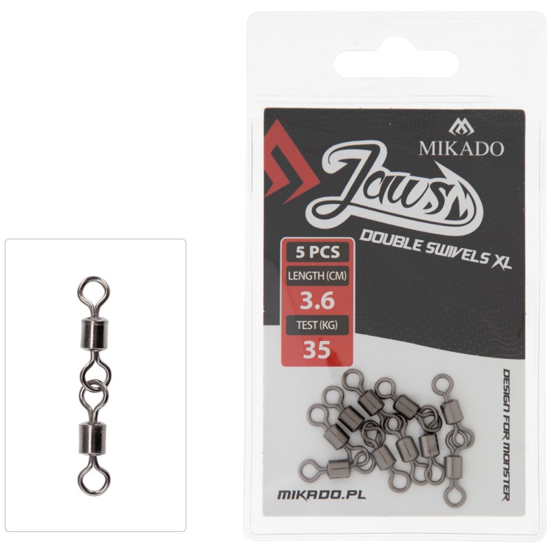 KRĘTLIK MIKADO JAWS DOUBLE SWIVELS XL - 35kg - op.5szt.