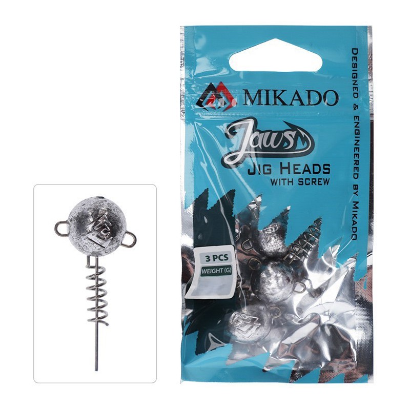 CIĘŻAREK GŁÓWKA MIKADO JAWS Z WKRĘTEM 15g - op.3szt.
