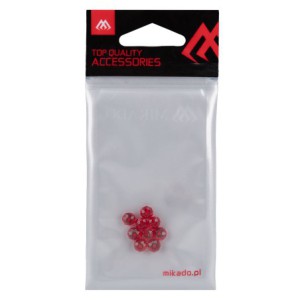 KORALIKI MIKADO CAROLINA RIG - rozm. 6x8mm - CZERWONY - op.10szt.