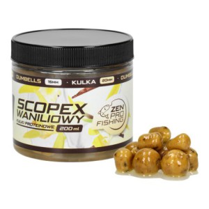 ZEN Pro Fishing SCOPEX WANILIOWY Kulki / Dumbelsy Proteinowe Haczykowe 15-20mm