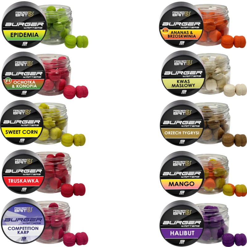 Zestaw Feeder Bait Wafters Burger 9mm 10 Sztuk