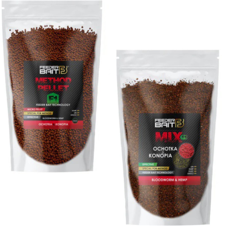 Zestaw Feeder Bait Pellet + Method Mix Ochotka I Konopia