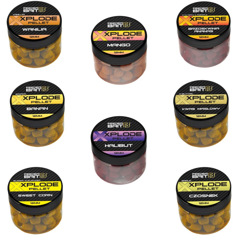 Zestaw Feeder Bait Pellet Xplode 12mm Mix Smaków 8 Sztuk