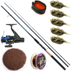 Zestaw Do Method Feeder Jaxon Wędka Kołowrotek Akcesoria Aller Pellet 2mm