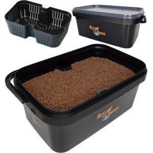 Wiaderko Alebranie 2L + Pellet Zanętowy Aller Aqua 2mm 1kg + Sito Drennan