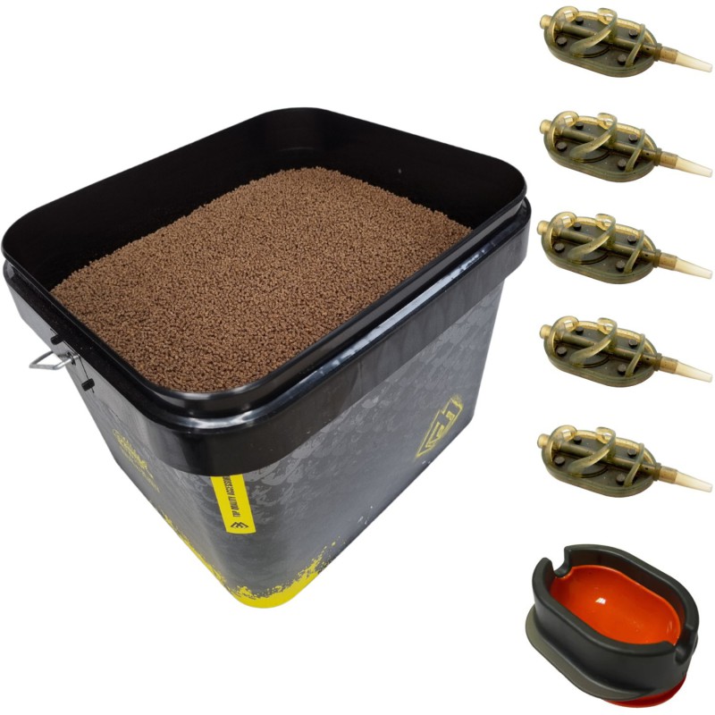 Zestaw Podajników Arc 30g+Foremka+Wiadro Mikado 10L+6kg Aller Aqua Pellet 2mm