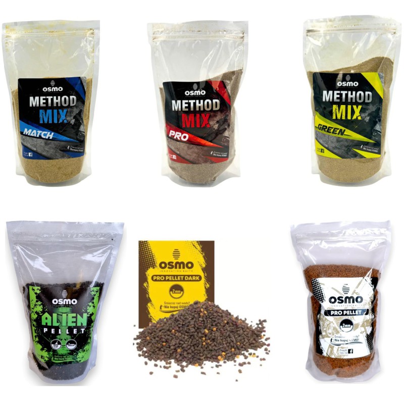Zestaw Osmo 3x Pellet + 3x Method Mix Method Feeder