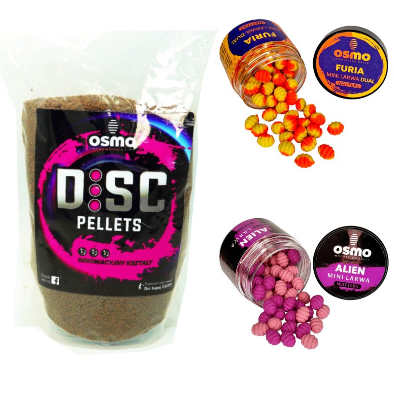 Zestaw Osmo Pellet Zanętowy Pro Disc + Wafters Mini Larwa Osmo Furia Alien