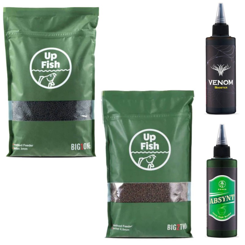 Zestaw Up Fish Pellet BIG 1 BIG 2 + Method Booster Venom Absynt