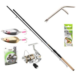 Zestaw Spinningowy Szczupakowy Mikado Wędka Sasori + kołowrotek Inazuma + Akcesoria