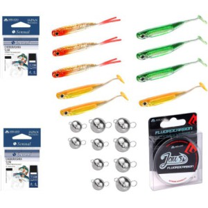 Zestaw Akcesoriów Spinningowych Czeburaszka + Haki + Przynęty + Fluorocarbon