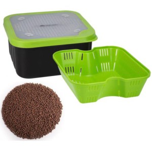 Zestaw Pudełko Z Sitkiem do Pelletu 1,5L + Pellet Aller Aqua Classic 2mm 1kg