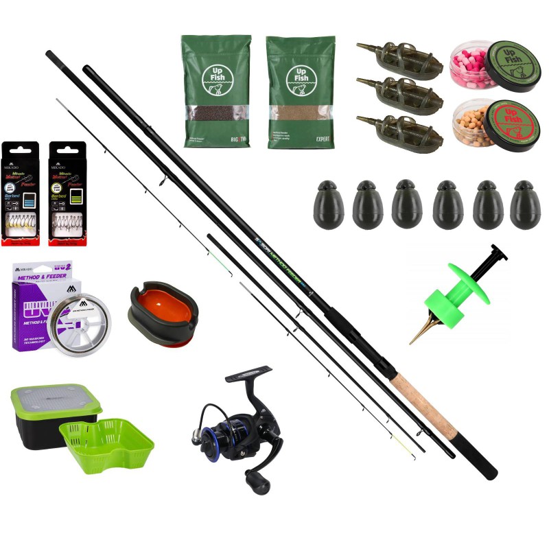 Zestaw Do Method Feeder Mikado Wędka Kołowrotek Przynęty Up Fish