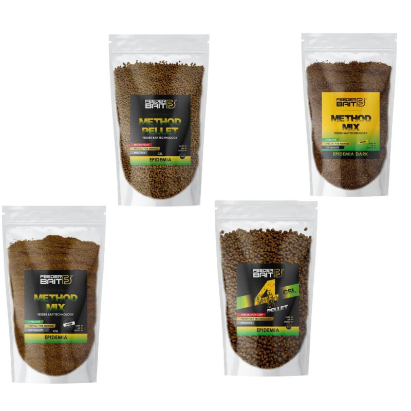 Zestaw Feeder Bait Pellet Method Mix Epidemia CSL Dark