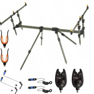 Zestaw Stanowisko Karpiowe ROD POD MIKADO THREELINER + Sygnalizatory + Nasadki