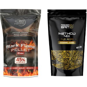 Zestaw Feeder Bait Dynamic Corn + ZEN Pro Fishing Black Flame 2mm