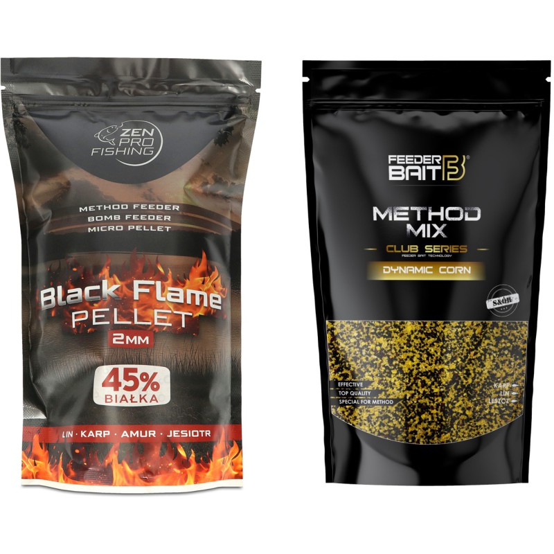 Zestaw Feeder Bait Dynamic Corn + ZEN Pro Fishing Black Flame 2mm