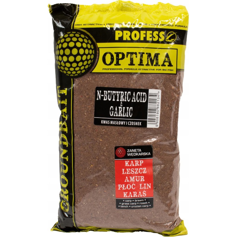 Zanęta Profess Optima 1kg KWAS MASŁOWY I CZOSNEK