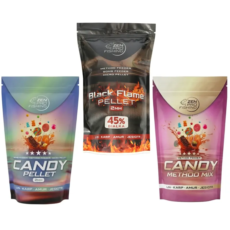 ZEN Pro Fishing Candy Method Mix + Candy Method Pellet + Black Flame Pellet