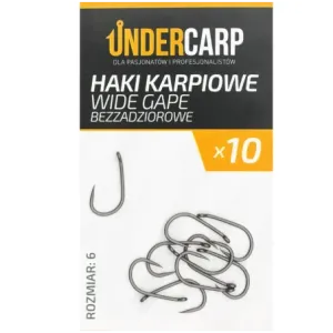 Undercarp Teflonowe haki karpiowe WIDE GAPE bezzadziorowe 6