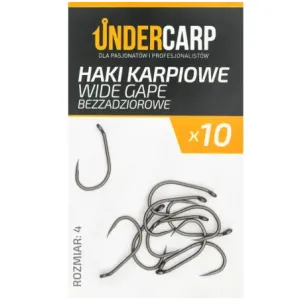 Undercarp Teflonowe haki karpiowe WIDE GAPE bezzadziorowe 6