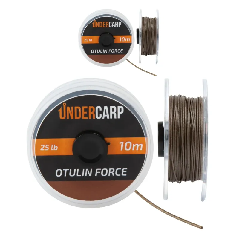 Undercarp Plecionka przyponowa w otulinie 10 m/25 lbs OTULIN FORCE - brązowa