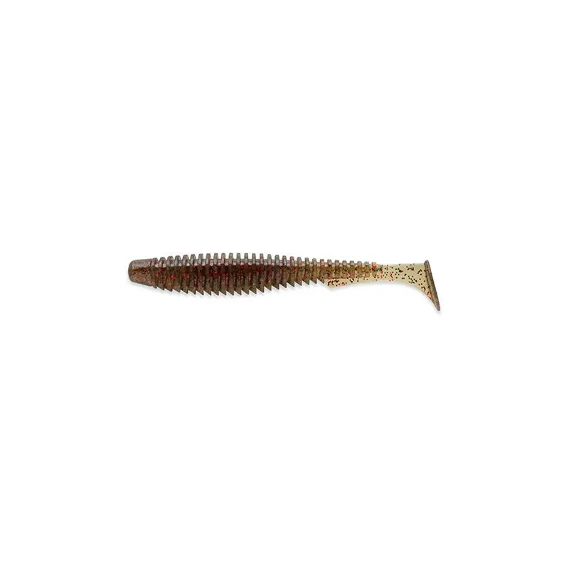 Przynęta FISHUP U-Shad 4” 045 - Green Pumpkin/Red & Black