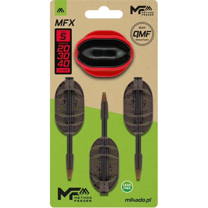ZESTAW PODAJNIK MIKADO METHOD FEEDER MFX - Q.M.f- roz.S - 20+30+40g + FOREMKA