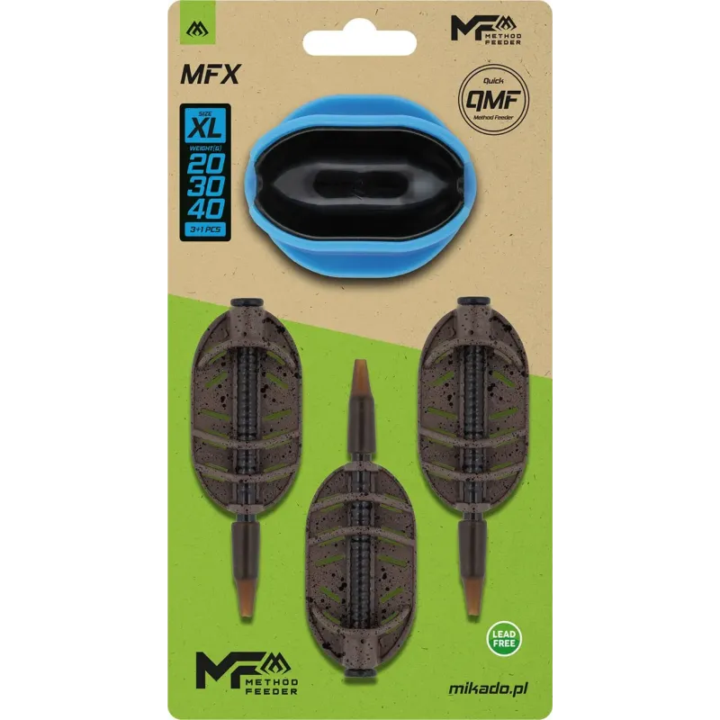ZESTAW PODAJNIK MIKADO METHOD FEEDER MFX - Q.M.f- roz.XL- 20+30+40g + FOREMKA