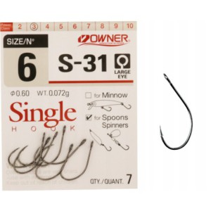 Haczyki do czeburaszki i gum z dużym okiem OWNER 6