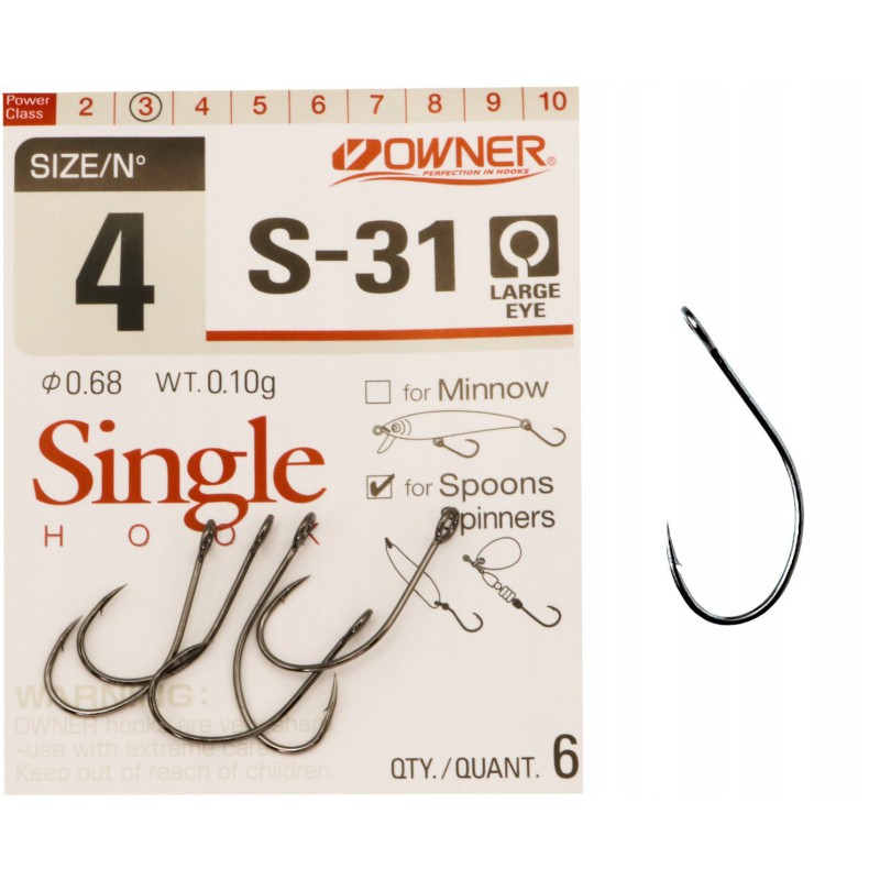 Haczyki do czeburaszki i gum z dużym okiem OWNER 4