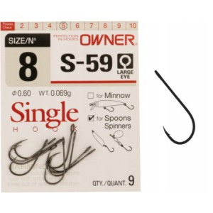 Haczyki do czeburaszki i gum z dużym okiem OWNER 8