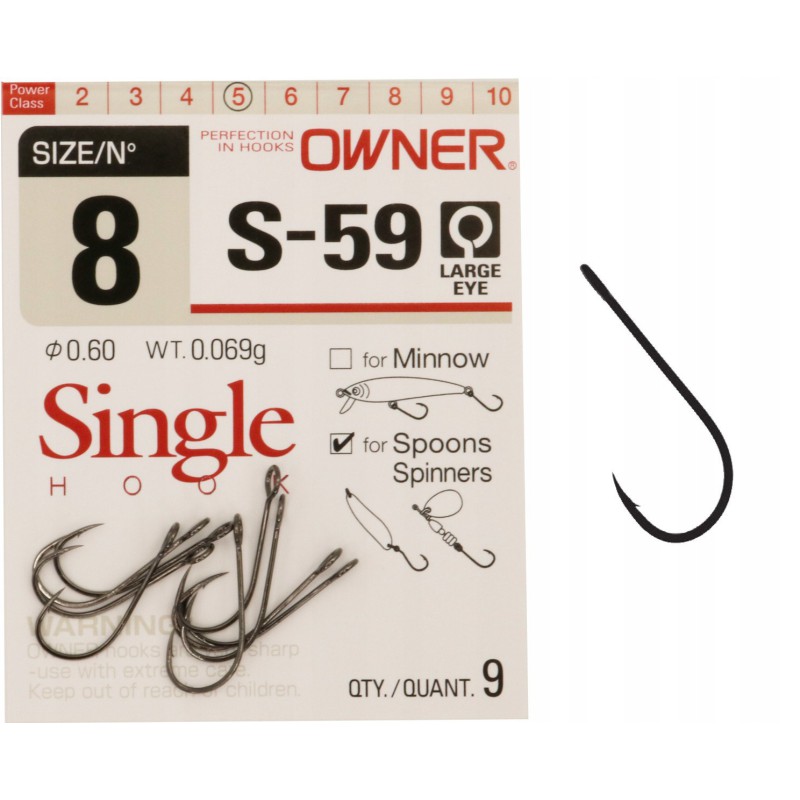 Haczyki do czeburaszki i gum z dużym okiem OWNER 8