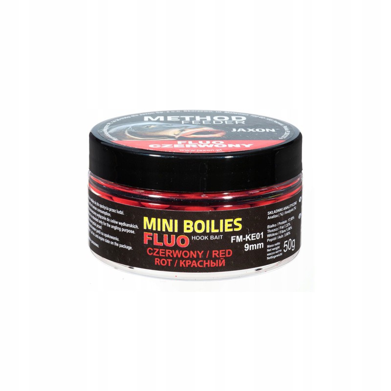 Kulki Mini Fluo Jaxon Method feeder 9mm CZERWONE