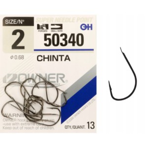 Haczyki z łopatką OWNER CHINTA czarny nikiel r. 2