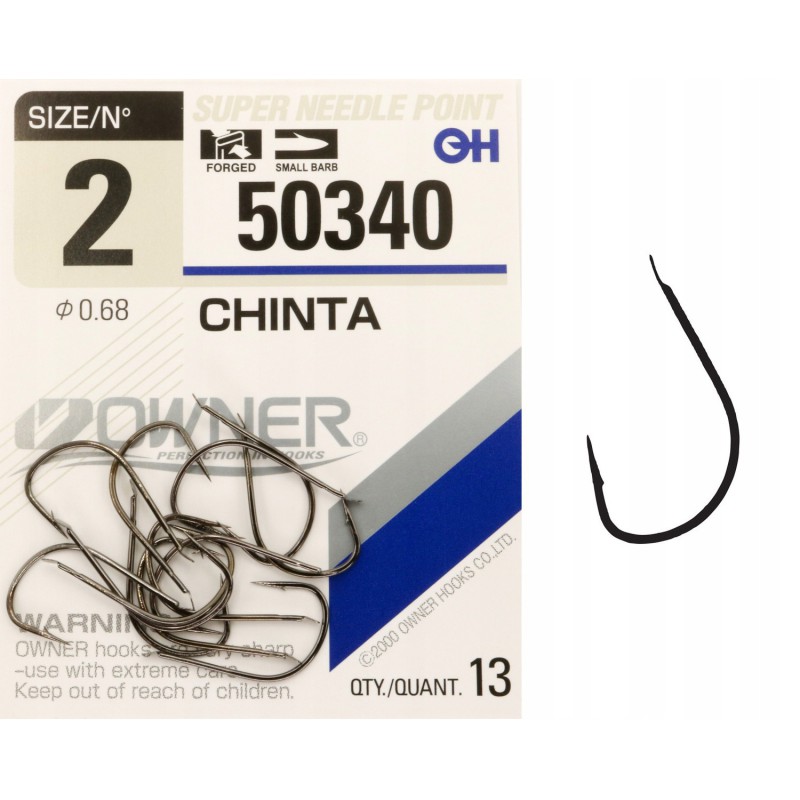 Haczyki z łopatką OWNER CHINTA czarny nikiel r. 2