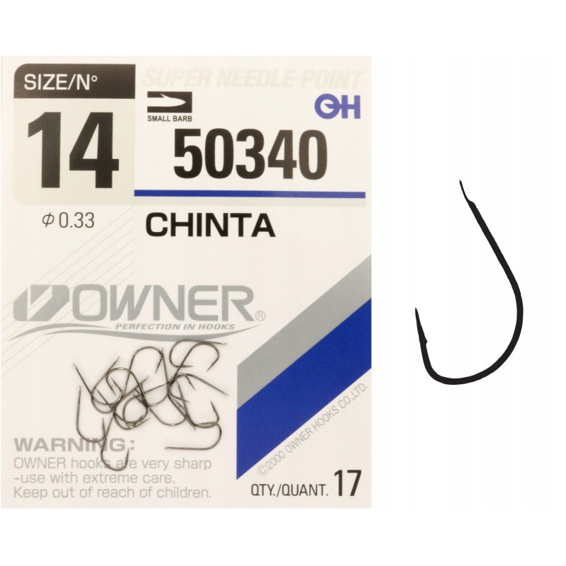 Haczyki z łopatką OWNER CHINTA czarny nikiel r. 14