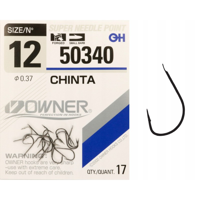 Haczyki z łopatką OWNER CHINTA czarny nikiel r. 12