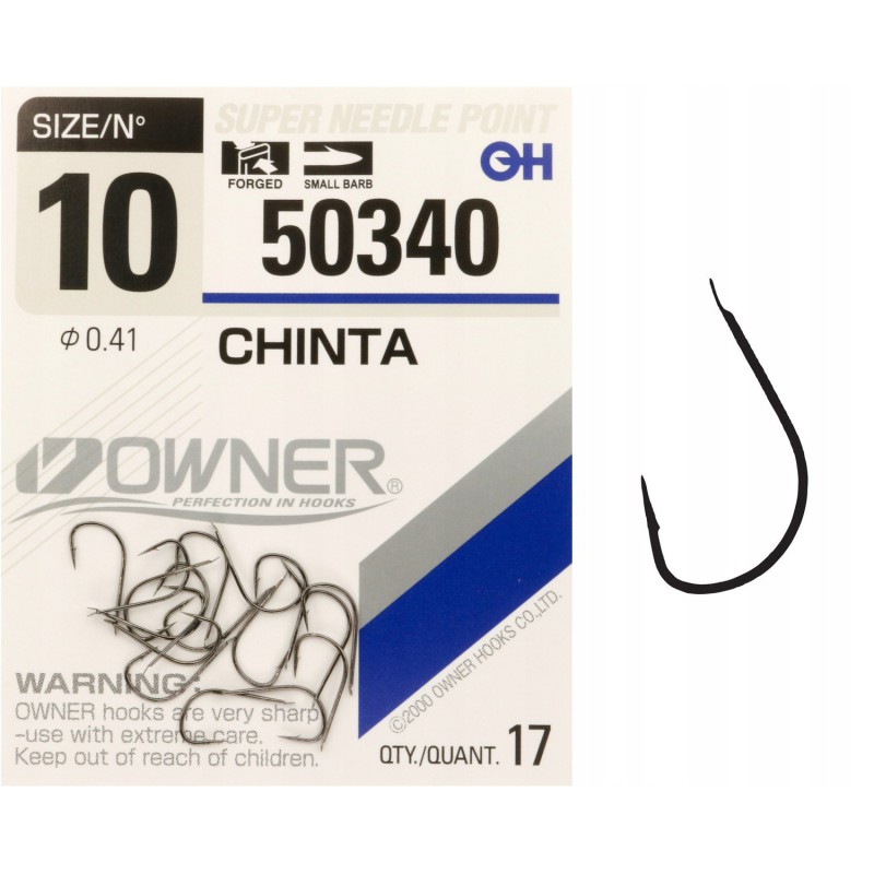 Haczyki z łopatką OWNER CHINTA czarny nikiel r. 10