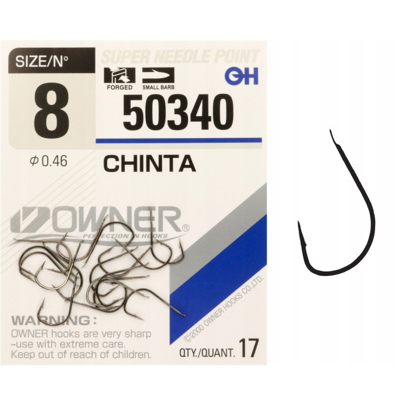 Haczyki z łopatką OWNER CHINTA czarny nikiel r. 8