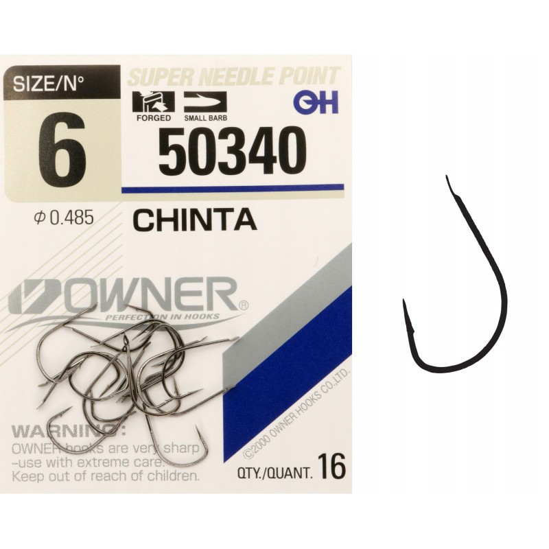 Haczyki z łopatką OWNER CHINTA czarny nikiel r. 6