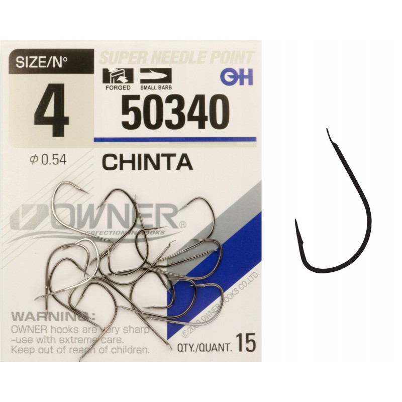 Haczyki z łopatką OWNER CHINTA czarny nikiel r. 4