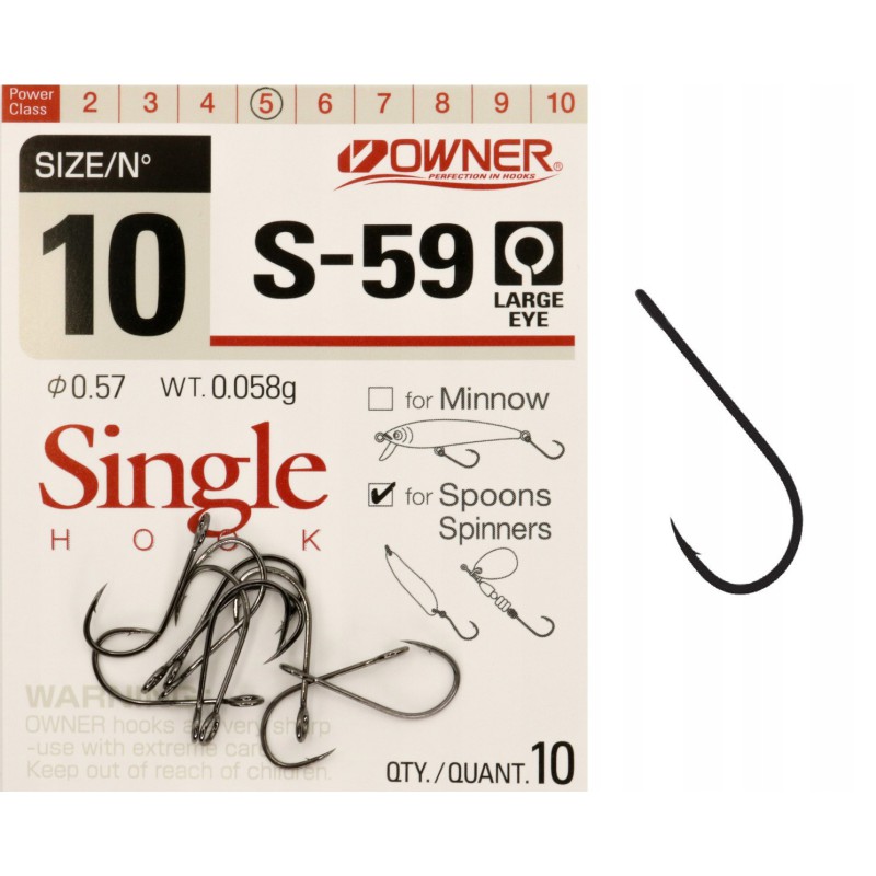 Haczyki do czeburaszki z dużym okiem OWNER 10