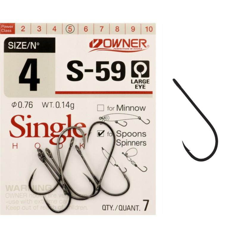 Haczyki do czeburaszki i gum z dużym okiem OWNER 4