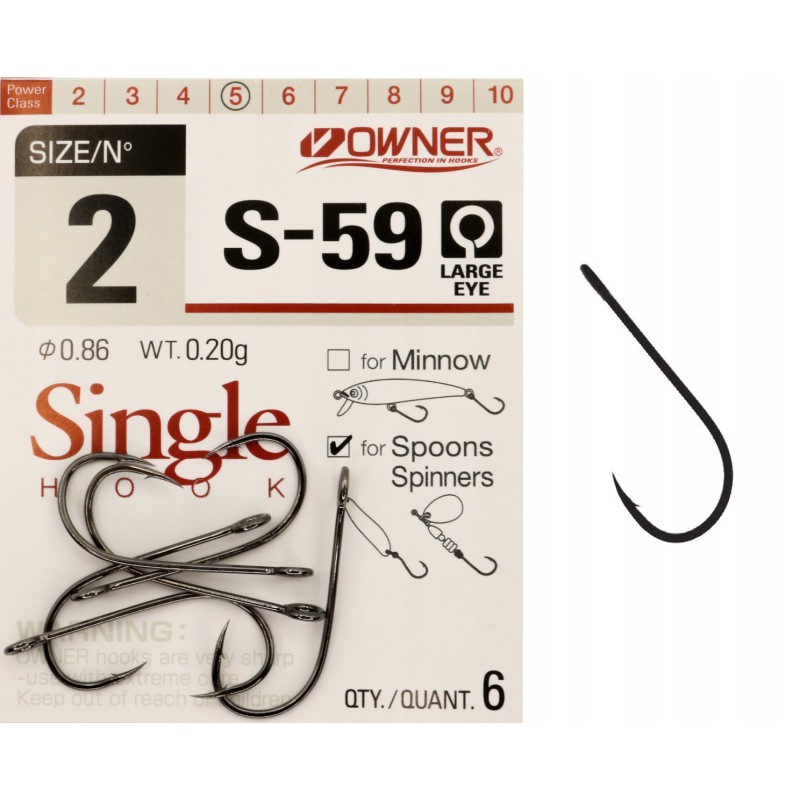 Haczyki do czeburaszki i gum z dużym okiem OWNER 2