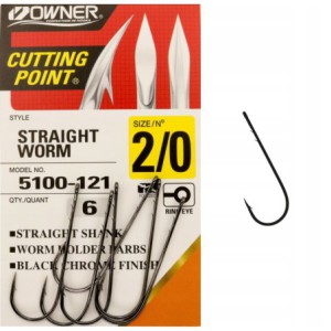 Haczyki do czeburaszki gum z zadziorami OWNER 2/0