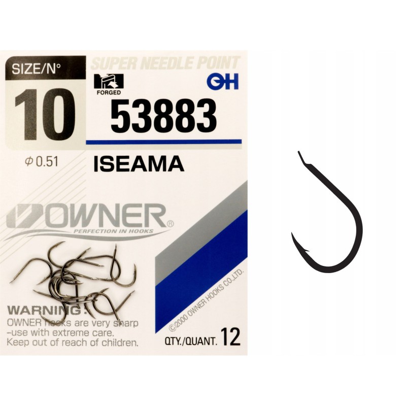 Haczyki z łopatką OWNER ISEAMA czarny nikiel r. 10